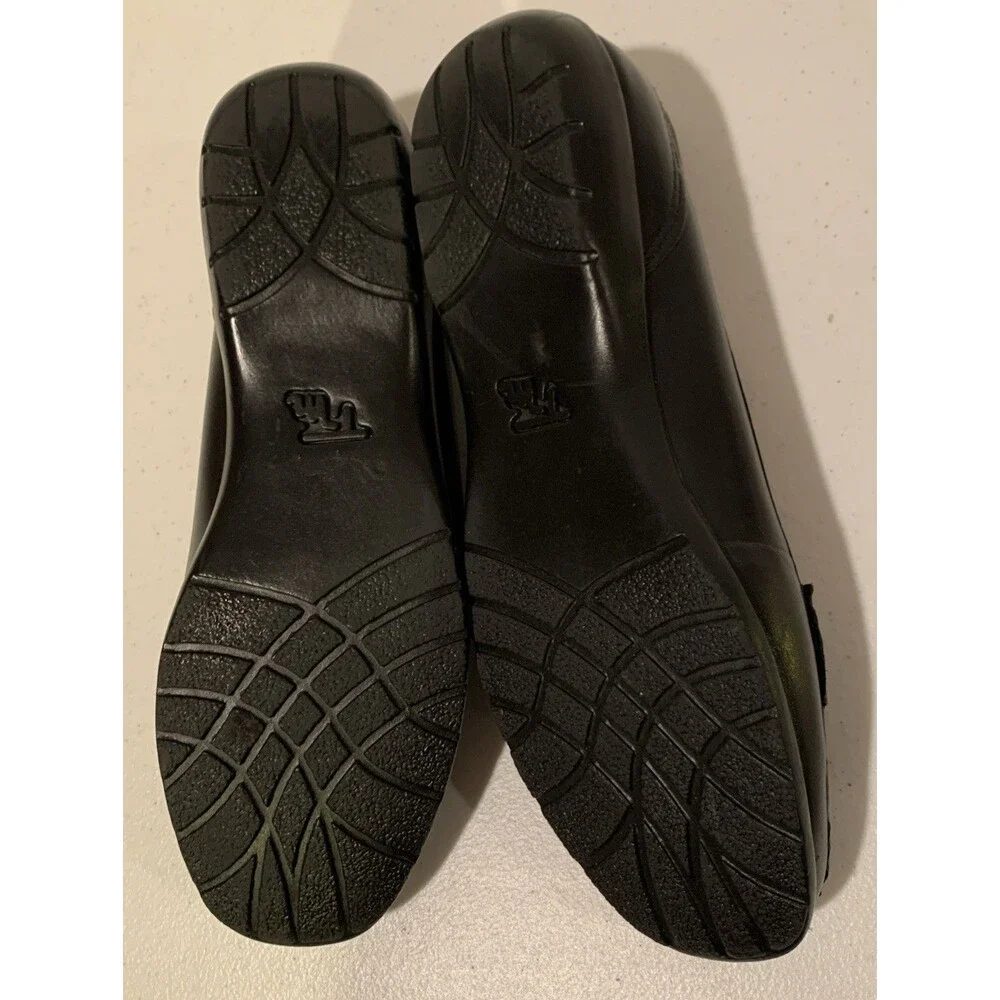 Thom McAn Black Leather Tassel Slip On Comfort Loafers Shoes Women Sz 8 W Dacia